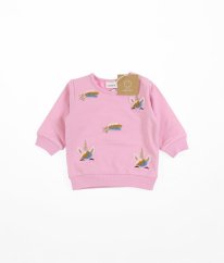 Růžová mikina z biobavlny s výšivkou NAME IT