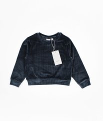 Tmavě safírová semišová žebrovaná mikina NAME IT