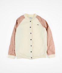 Krémovorůžová mikina s koženkovými rukávy LEECOOPER