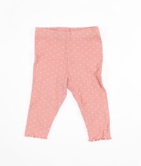 Růžové žebrované legíny s puntíky PRIMARK