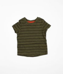 Olivové proužkované tričko BY VERY