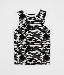 Bieločierne maskáčové tielko F&F