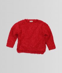 Červený chlupatý svetr se třpytem NEXT