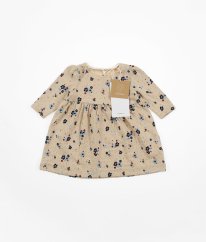 Béžové šaty z biobavlny s drobnými květy NAME IT