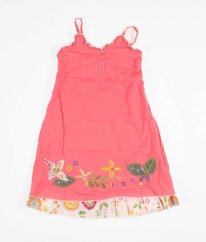 Růžové šaty s výšivkou BIMBUS