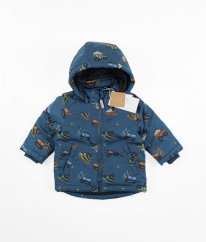 Tmavě modrá zimní bunda s auty NAME IT