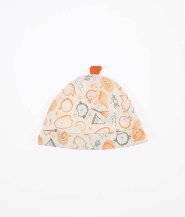 Béžová čepička s obrázky NUTMEG