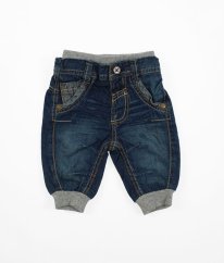 Modré bavlnou zateplené denimové kalhoty GEORGE