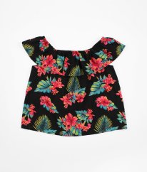 Čierna blúzka s kvetmi PRIMARK