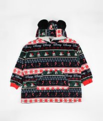 Modrozelená oversized hebká plyšová vianočná mikina DISNEY