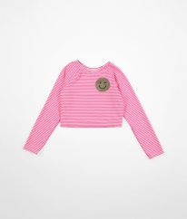 Ružové prúžkované plavkové crop tričko CARTER ´S