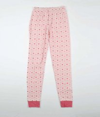 Růžové pyžamové kalhoty se srdíčky JOHN LEWIS