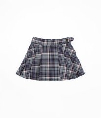 Modrá skládaná károvaná sukně se spodničkou H&M