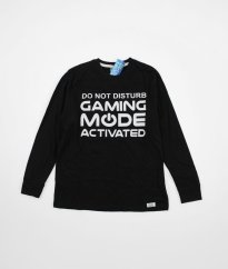 Čierne pyžamové tričko s nápisom PYJAMAS FACTORY