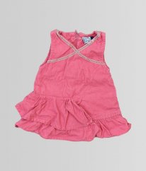 Růžové šaty z jemného manšestru