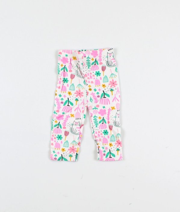 Biele legíny s farebným motívom BEBE BONITO