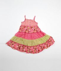 Růžovozelené šaty s květy a spodničkou MATALAN