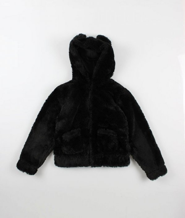 Černá plyšová bunda jaro/podzim H&M