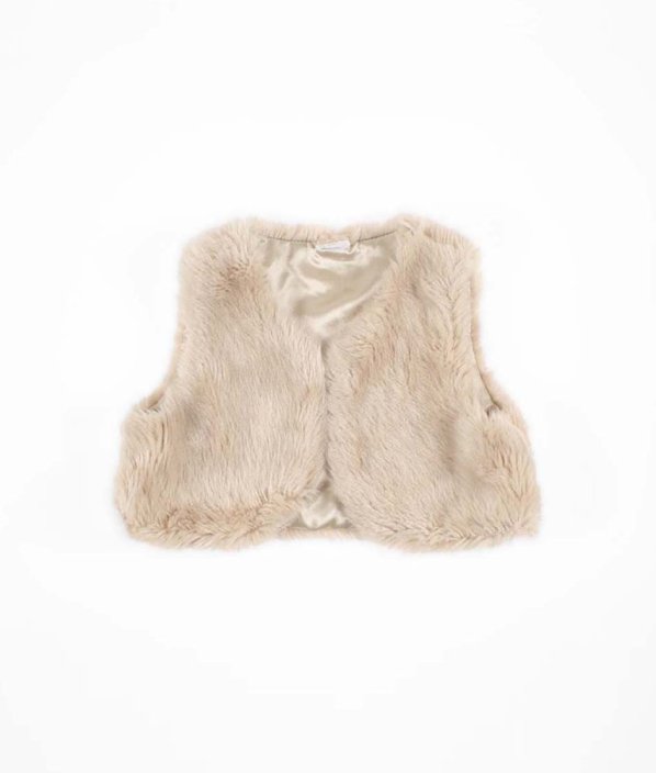 Béžová plyšová vesta H&M