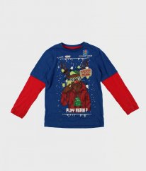 Modročervené vánoční triko F&F