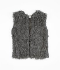 Šedá chlupatá vesta se svetrovými zády PRIMARK