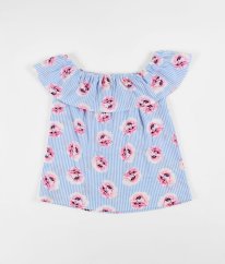 Modrobílá proužkovaná halenka s květy PRIMARK