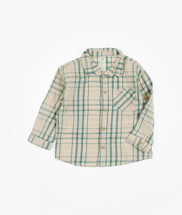 Béžová károvaná flanelová košile H&M