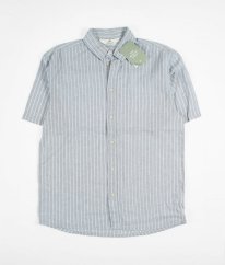 Šedomodrá proužkovaná lněná košile H&M