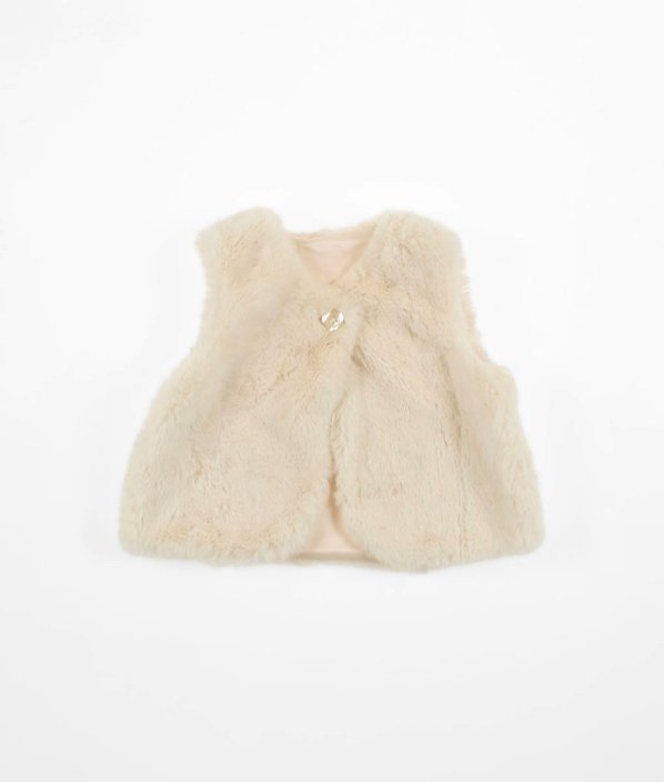 Béžová plyšová vesta GEORGE