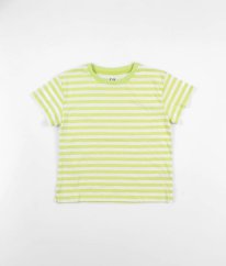 Limetkovobiele prúžkované tričko C&A