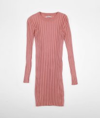 Růžové svetříkové žebrované šaty RESERVED