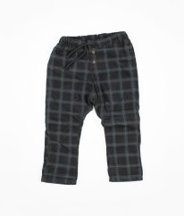 Šedomodré kárované bavlnou zateplené manšestráky H&M