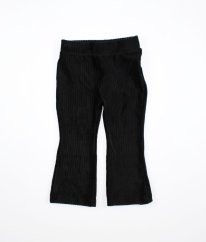 Černé semišové žebrované kalhoty