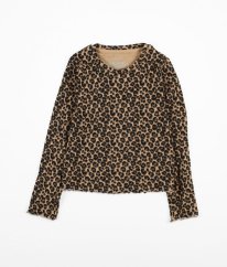 Hnědé žebrované triko s leopardím vzorem MARKS & SPENCER