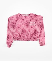 Růžová batikovaná crop mikina PRIMARK