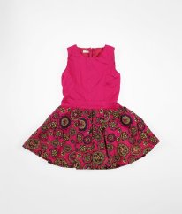 Fuchsiové šaty se vzorem a spodničkou NAME IT