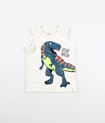 Bílé tílko s dinosaurem C&A