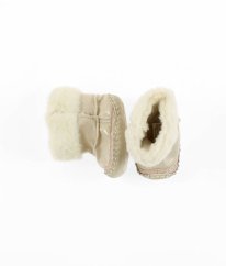 Béžové capáčky s kožíškem a třpytem MATALAN