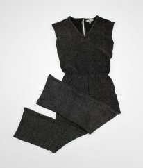 Černý kalhotový overal se zlatým třpytem MISS E-VIE