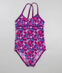 Fialové plavky s květy
