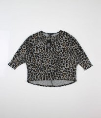 Šedé triko s leopardím vzorem oversize NEW LOOK
