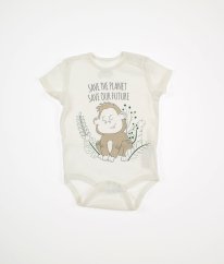 Bílé body z biobavlny s obrázkem