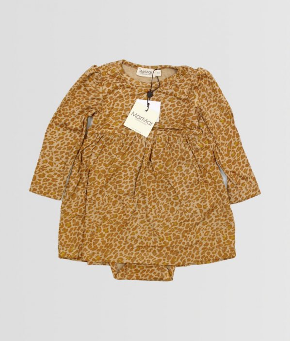 Dýňovobéžové leopardí bodynkové šaty MARMAR COPENHAGEN