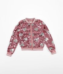 Růžová flitrová bunda jaro/podzim H&M