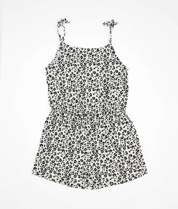 Bíločerný leopardí kraťasový overal MARKS & SPENCER