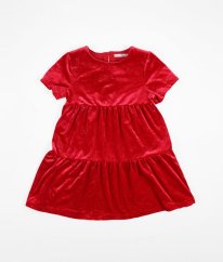 Červené sametové šaty s třpytem MARKS & SPENCER