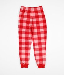 Červené kostkované hebké pyžamové kalhoty/tepláky