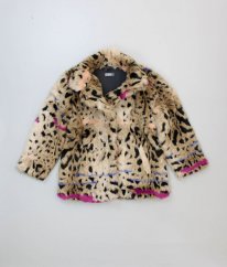 Béžový leopardí kožíšek na knoflík NEXT