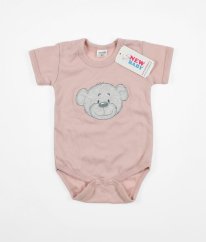Lososové body s medvídkem NEW BABY