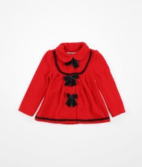 Červený fleecový kabátek jaro/podzim